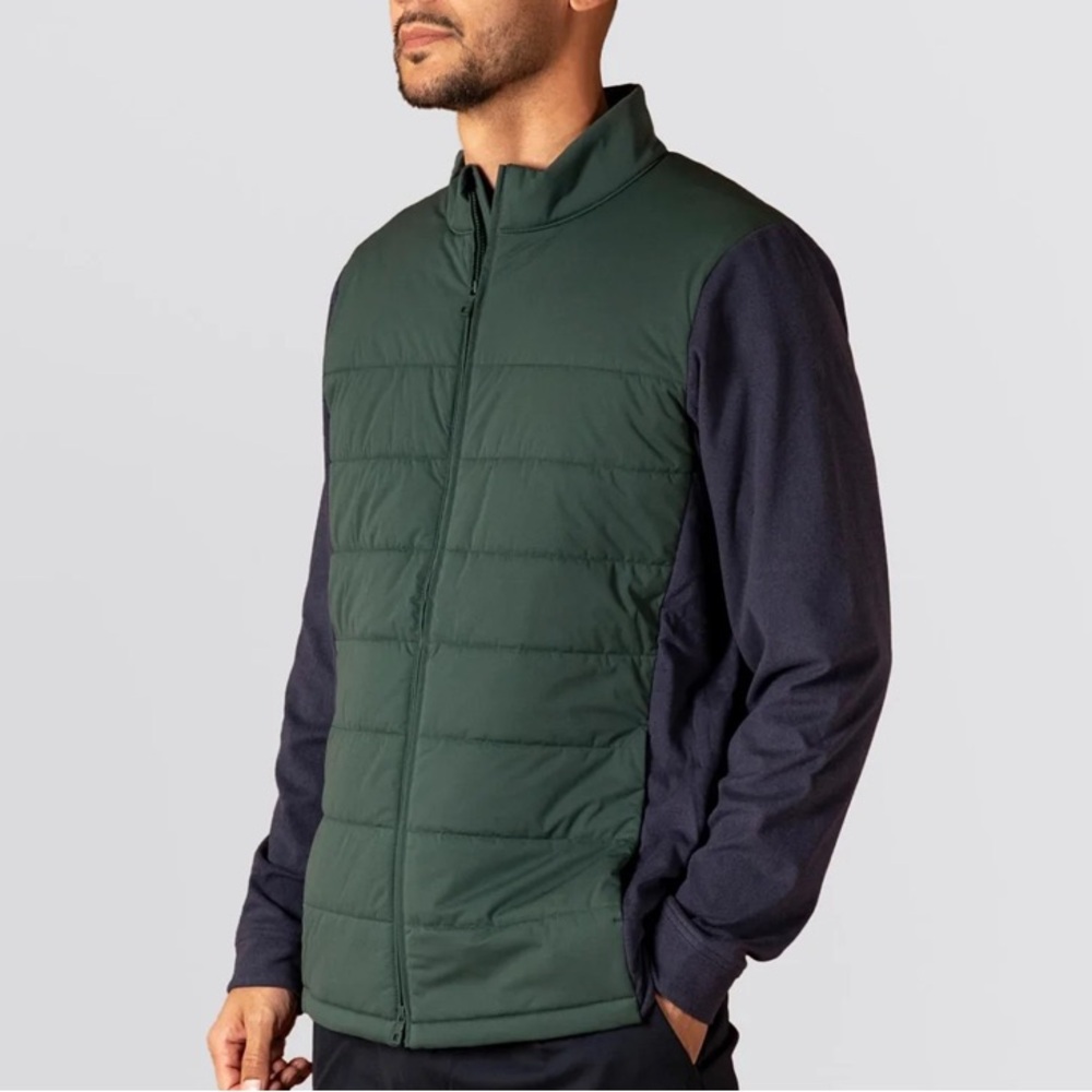 Peter Millar Merge Hybrid Fleece Jacket In Nordic Pine Size XL - Picture 2 of 10